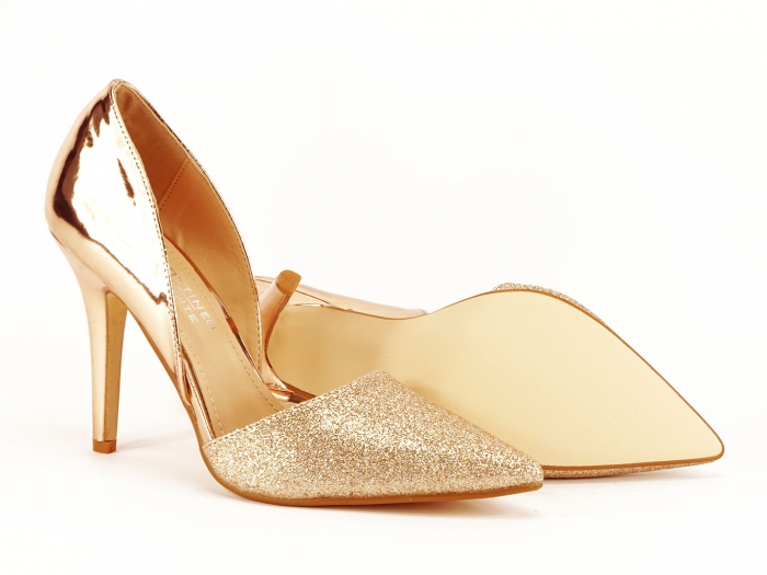 PANTOFI CHAMPAGNE DECUPATI LATERAL MEGAN [4]
