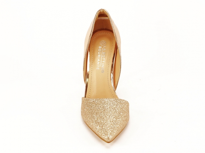 PANTOFI CHAMPAGNE DECUPATI LATERAL MEGAN [6]