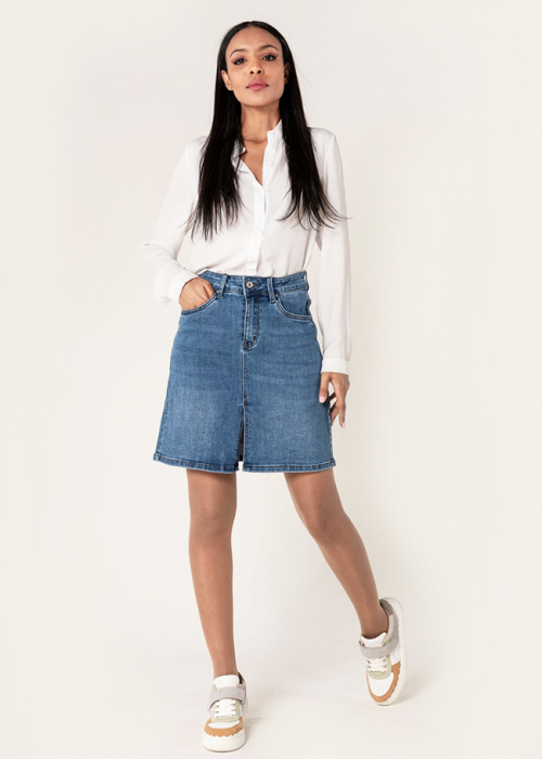 Fusta scurta albastra de denim P213 M10 [2]
