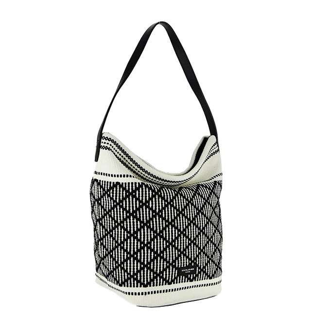 Geanta alba cu model traditional negru 6957-1 15 [3]