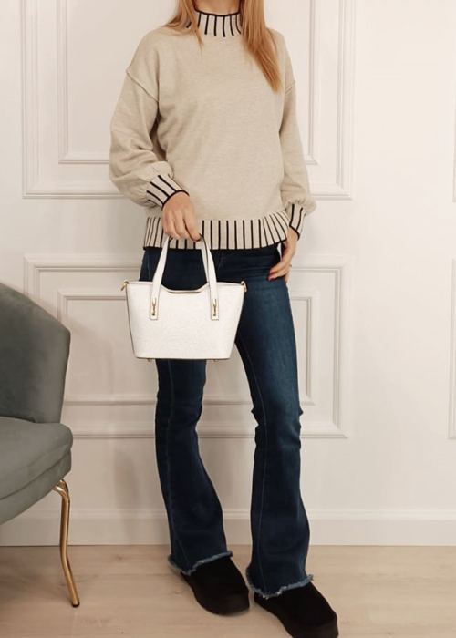 Geanta alba din piele naturala 8904 131 [2]