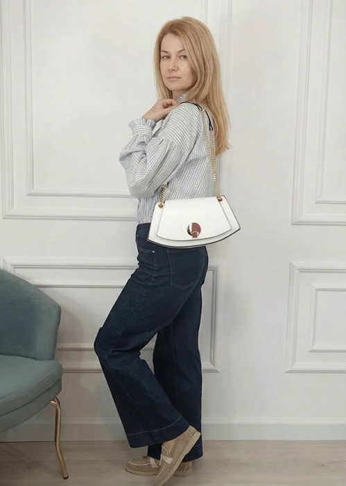 Geanta alb eleganta din piele naturala 1488 122 [3]