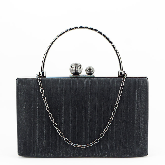 Geanta neagra clutch resigilata cu maner BME-622-RESIG [2]