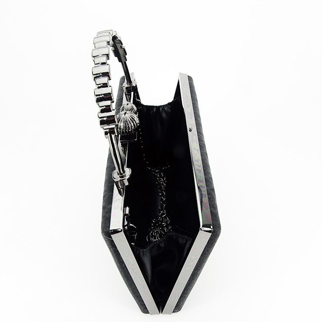 Geanta neagra clutch resigilata cu maner BME-622-RESIG [7]