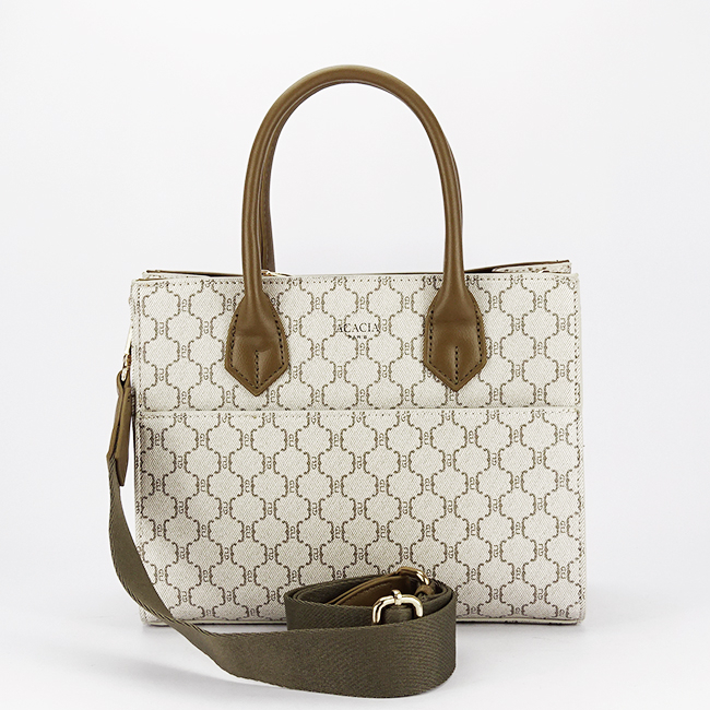 Geanta bej cu imprimeu maro Acacia Paris G-24254 12 [6]