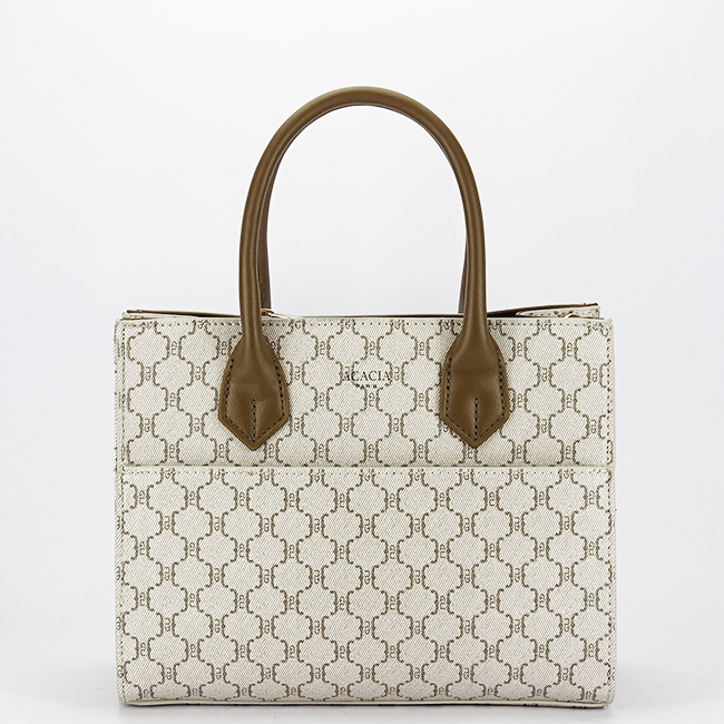 Geanta bej cu imprimeu maro Acacia Paris G-24254 12 [2]