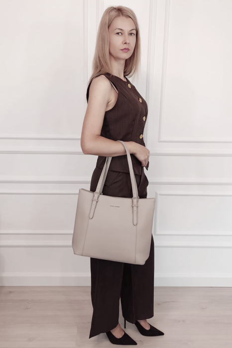 Geanta bej David Jones Paris de talie mare CM7674 M13 [2]