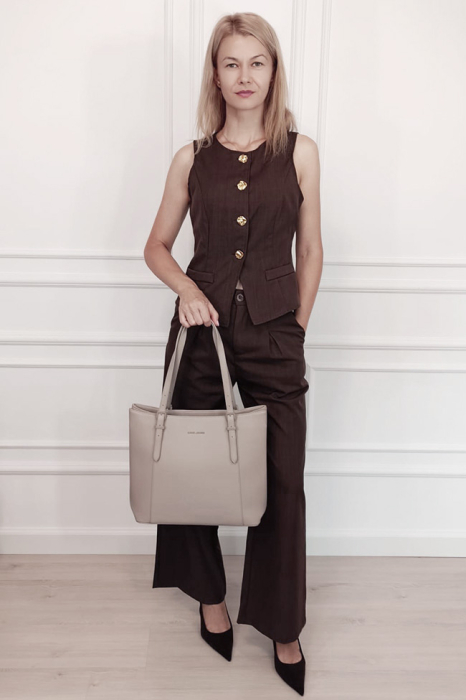 Geanta bej David Jones Paris de talie mare CM7674 M13 [3]