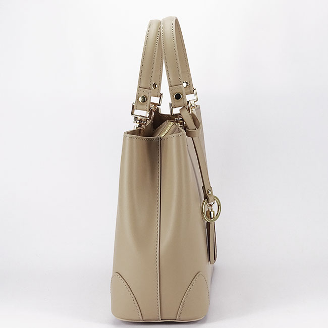 Geanta bej de talie mare din piele naturala 1330 M9 [3]