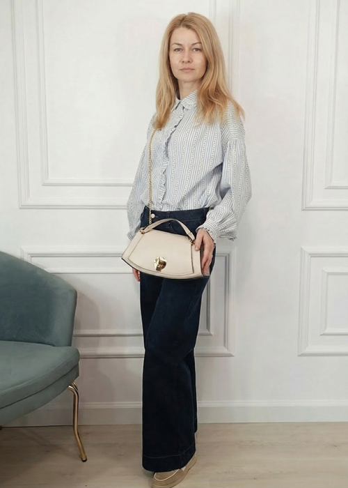 Geanta bej eleganta din piele naturala 1488 122 [2]