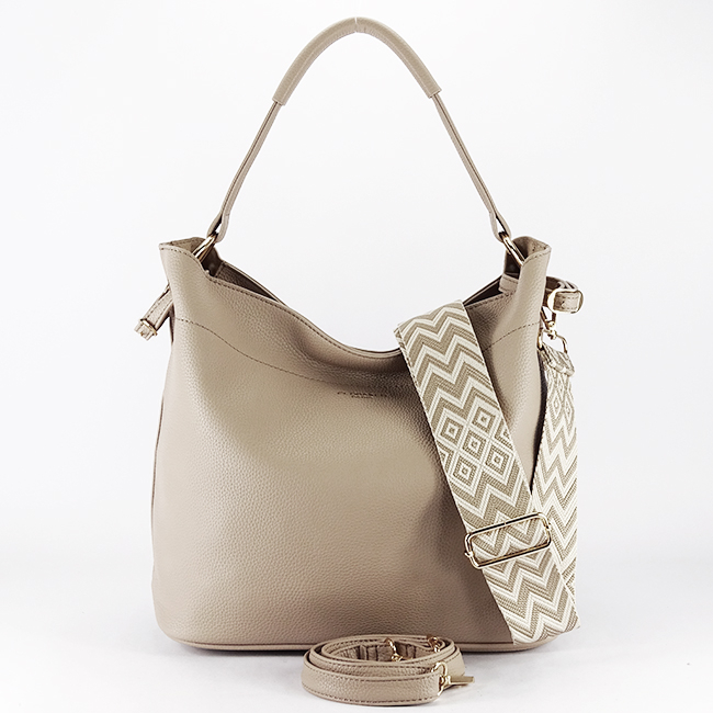 Geanta bej Flora&CO Paris cu borseta detasabila F6966 M11 [7]