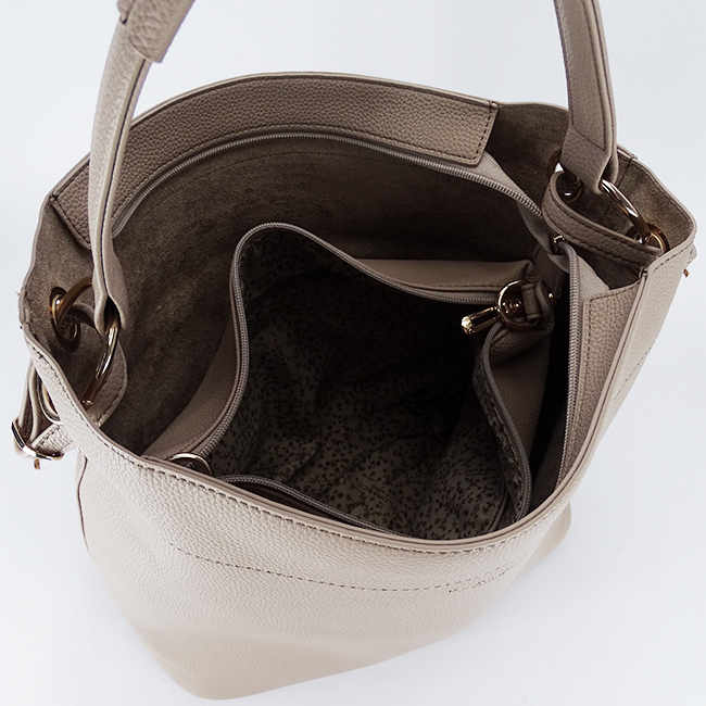 Geanta bej Flora&CO Paris cu borseta detasabila F6966 M11 [10]