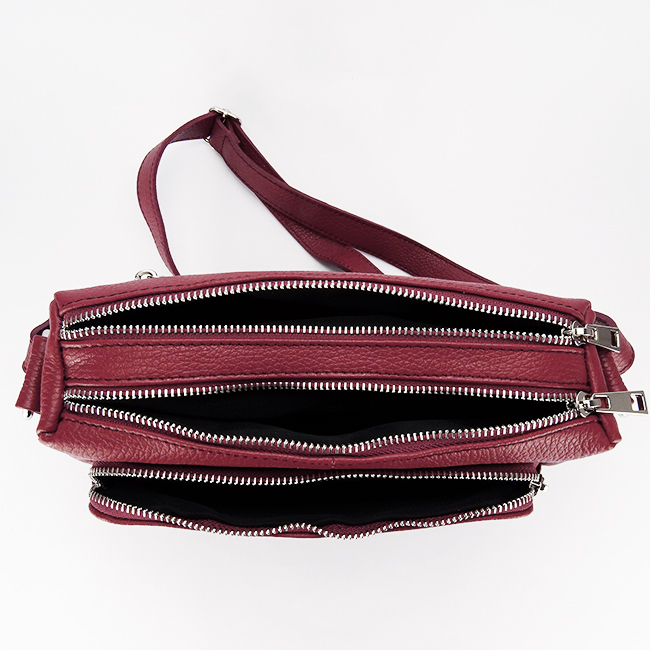 Geanta bordeaux din piele naturala Camelia 124 [6]