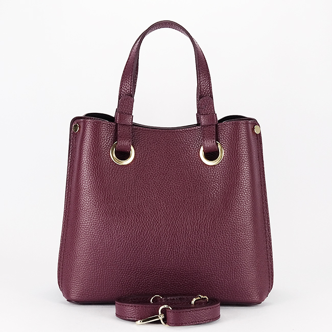 Geanta burgundy medie din piele naturala 8916 129 [4]