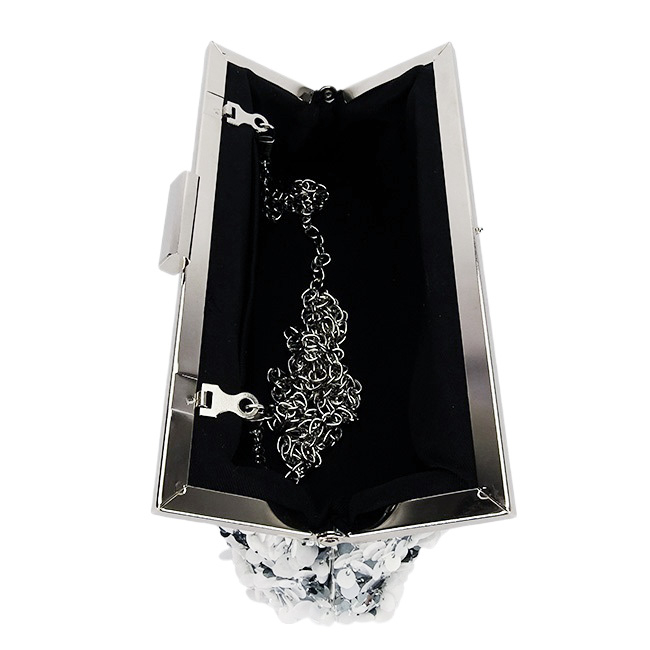 Geanta clutch alb/arginitiu cu paiete BMN-1248 06 [7]