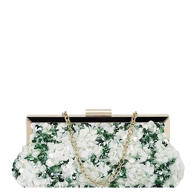 Geanta clutch alb/verde cu paiete BMN-1248 06 [4]