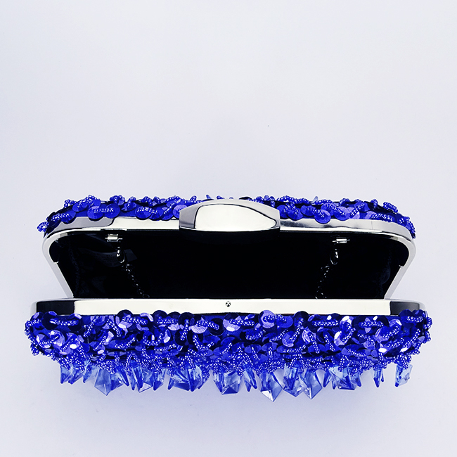 Geanta clutch albastra cu cristale si paiete BME6011 06 [7]