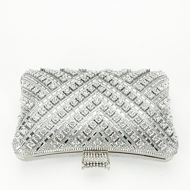 Geanta clutch argintie cu model 3d BYH-87900 06 [5]
