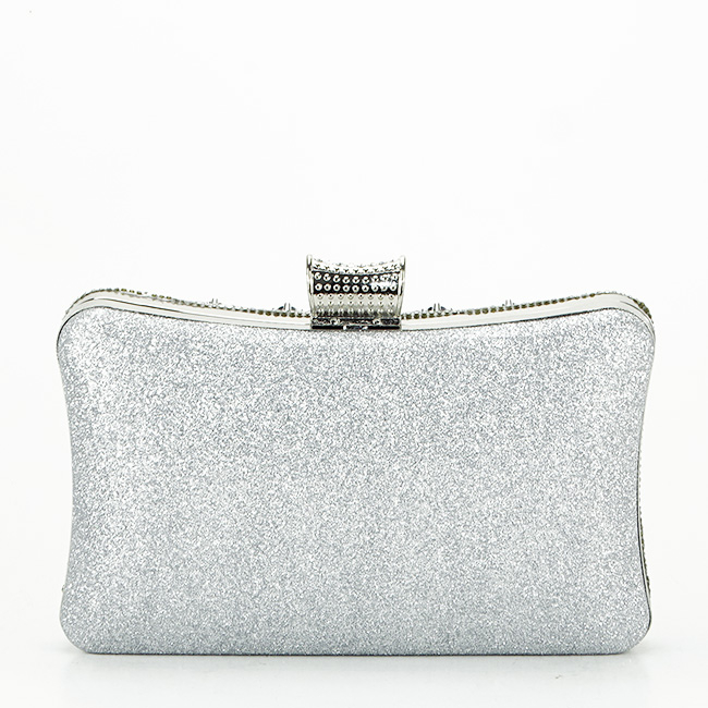 Geanta clutch argintie cu model 3d BYH-87900 06 [4]