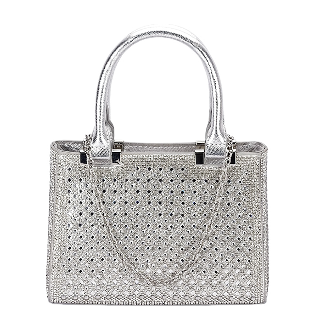 Geanta clutch argintie cu pietricele BK07 05 [2]