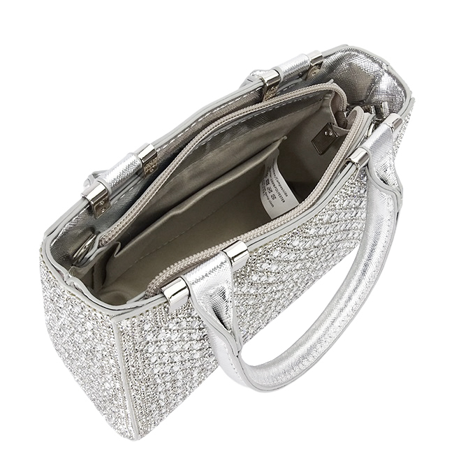 Geanta clutch argintie cu pietricele BK07 05 [9]