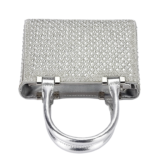 Geanta clutch argintie cu pietricele BK07 05 [7]