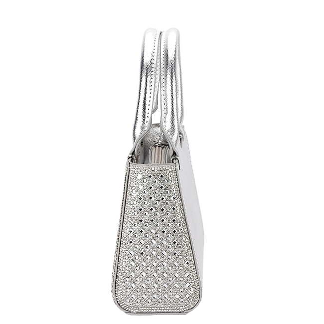 Geanta clutch argintie cu pietricele BK07 05 [3]
