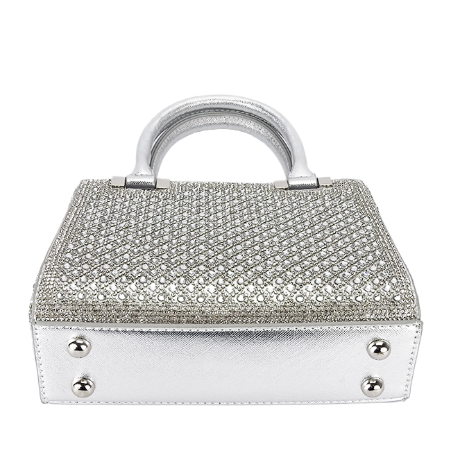 Geanta clutch argintie cu pietricele BK07 05 [6]