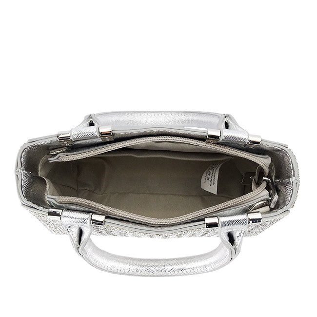Geanta clutch argintie cu pietricele BK07 05 [8]