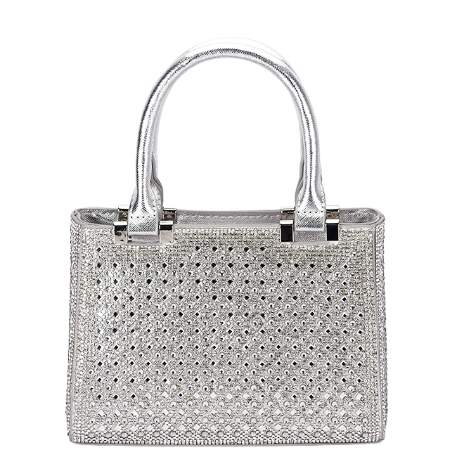 Geanta clutch argintie cu pietricele BK07 05 [5]