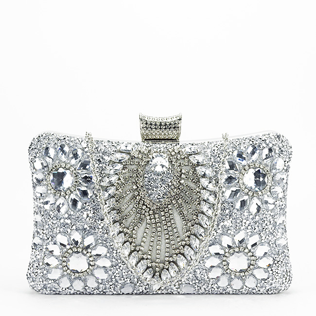 Clutch elegant auriu decorat cu pietre [2]