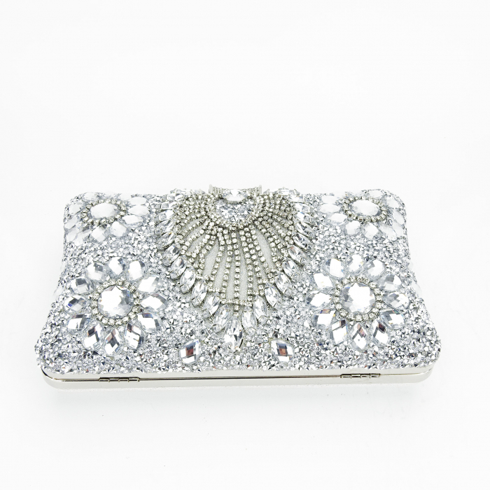 Clutch elegant auriu decorat cu pietre [5]