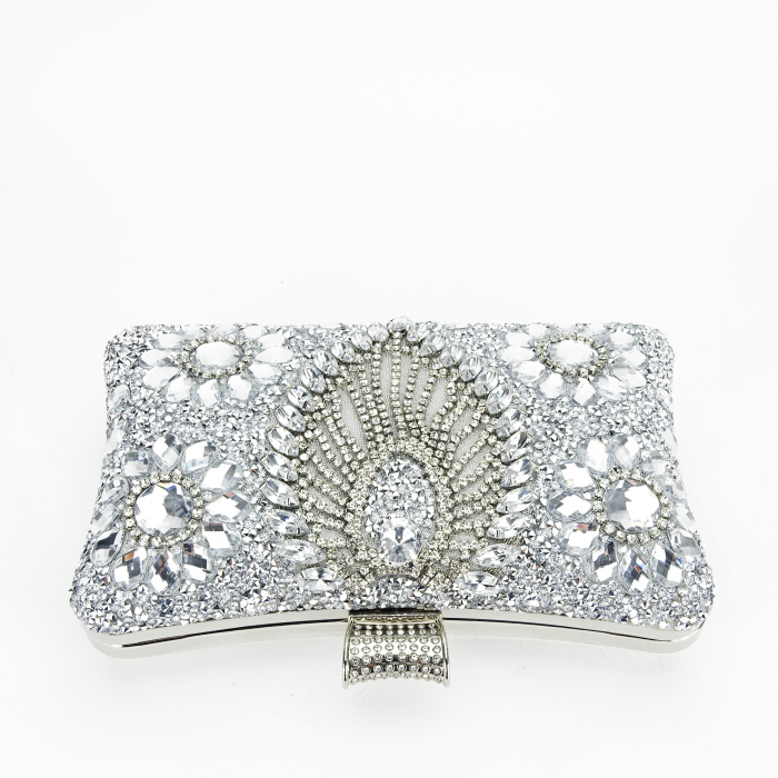 Clutch elegant auriu decorat cu pietre [6]