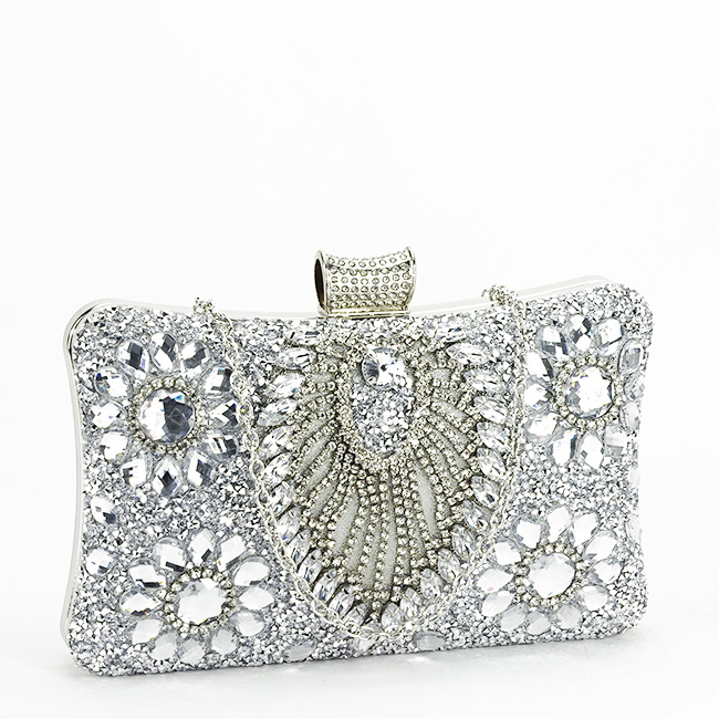 Clutch elegant auriu decorat cu pietre [3]