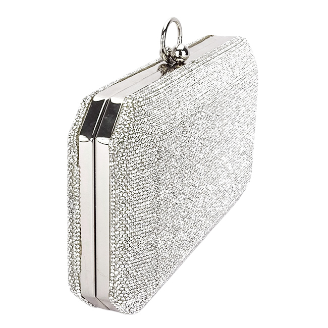 Geanta clutch argintiu cu pietricele BCK-1110 05 [3]