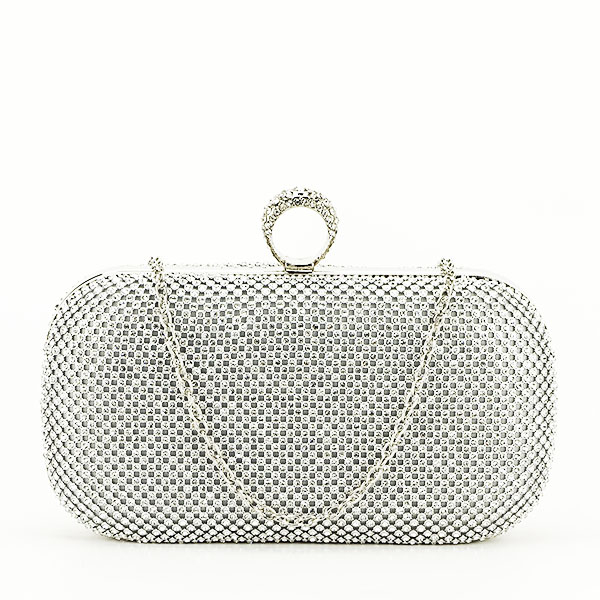 Geanta clutch cu pietricele BFL-1061 05 Argintiu [3]