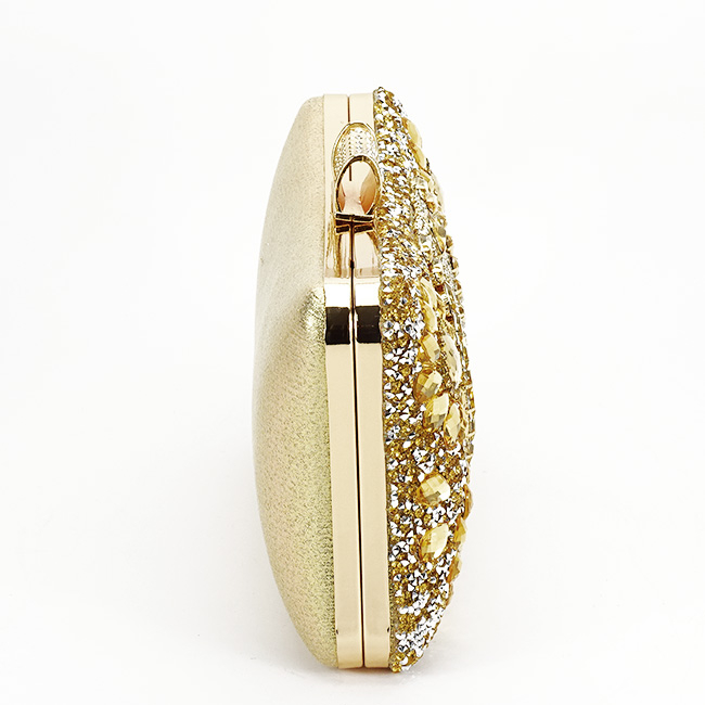 Clutch elegant auriu decorat cu pietre [4]