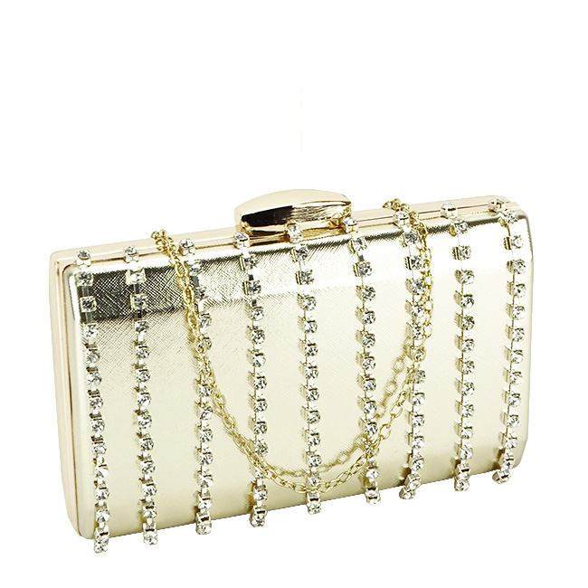 Geanta clutch cu cristale BME-1070 06 Auriu