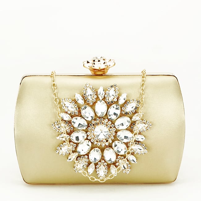 Geanta clutch auriu cu brosa BRS-210 06 [3]