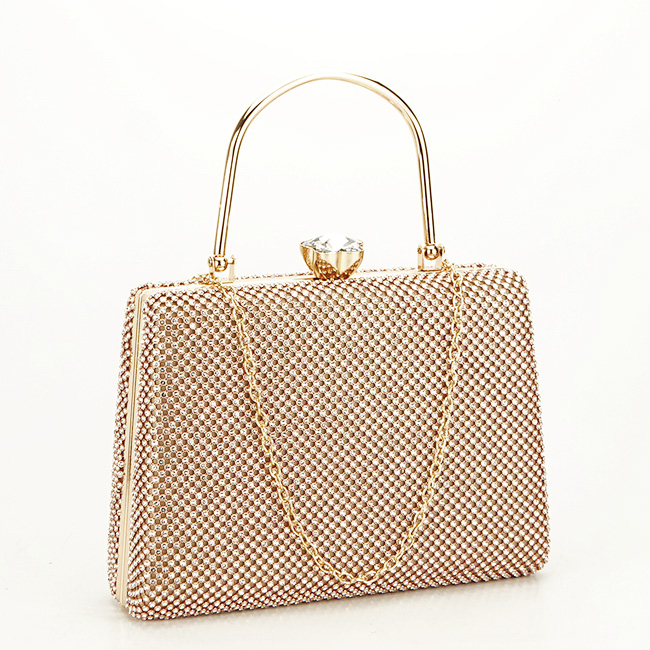 Geanta clutch auriu roze cu pietricele BYH-877 05 [2]