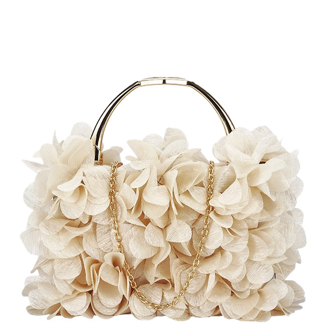 Geanta clutch bej cu model floral 3D BXQ-327 05 [4]