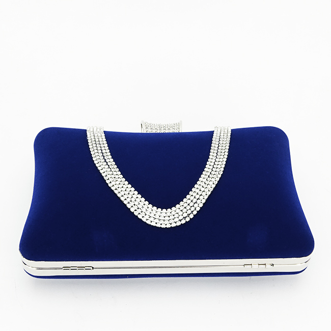 Geanta clutch bleumarin din catifea 1007 01 [6]