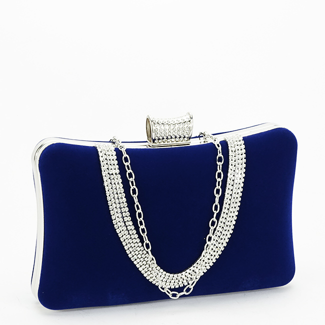 Geanta clutch bleumarin din catifea 1007 01 [3]