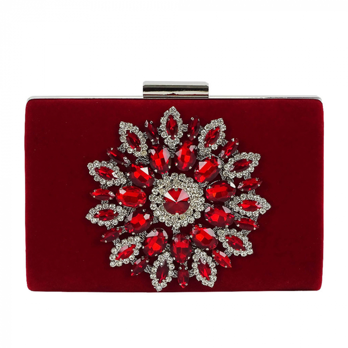 Geanta tip clutch burgundy Mira