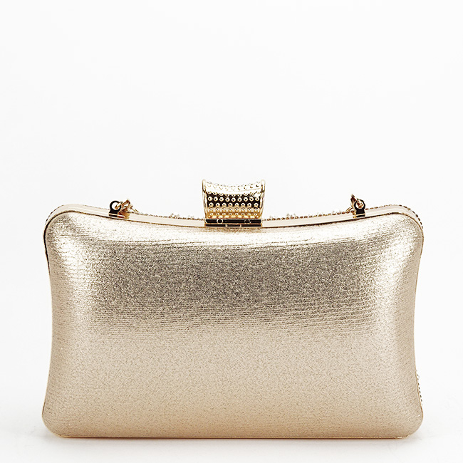 Geanta clutch crem/auriu roze cu perle 1011 05 [4]