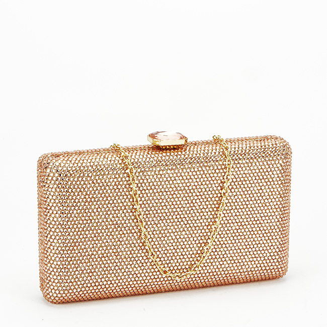 Geanta clutch cu pietricele BJH-715 06 Sampanie [2]