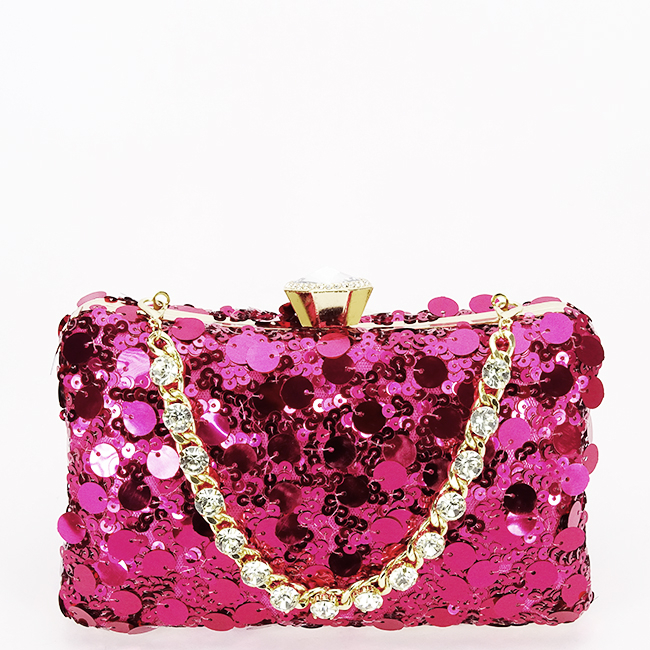 Geanta clutch fucsia cu paiete BYH-896 05 [2]