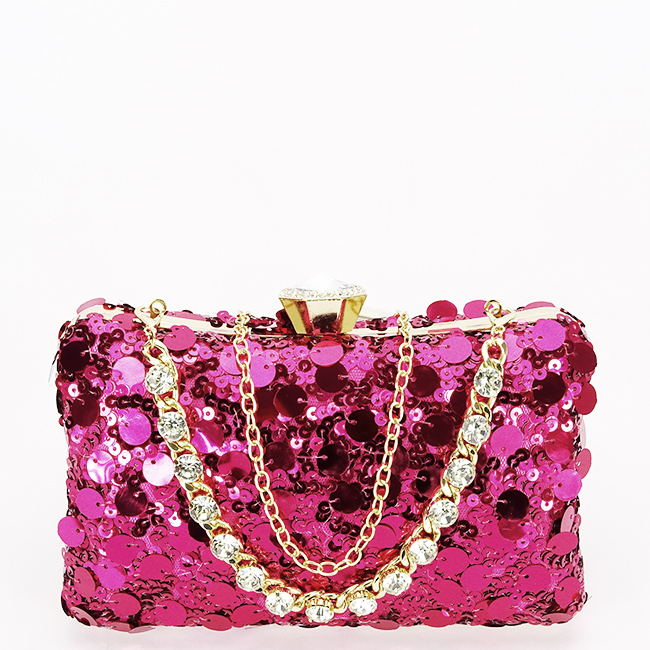 Geanta clutch fucsia cu paiete BYH-896 05