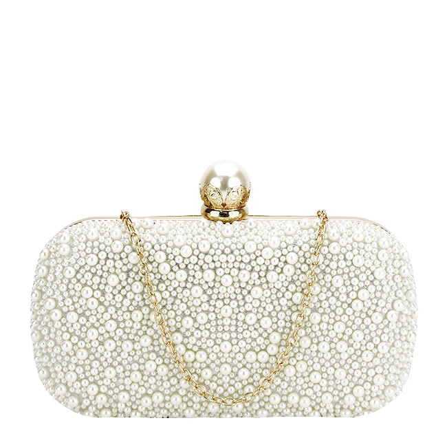 Geanta clutch ivoar/auriu cu perle 1003 01 [3]