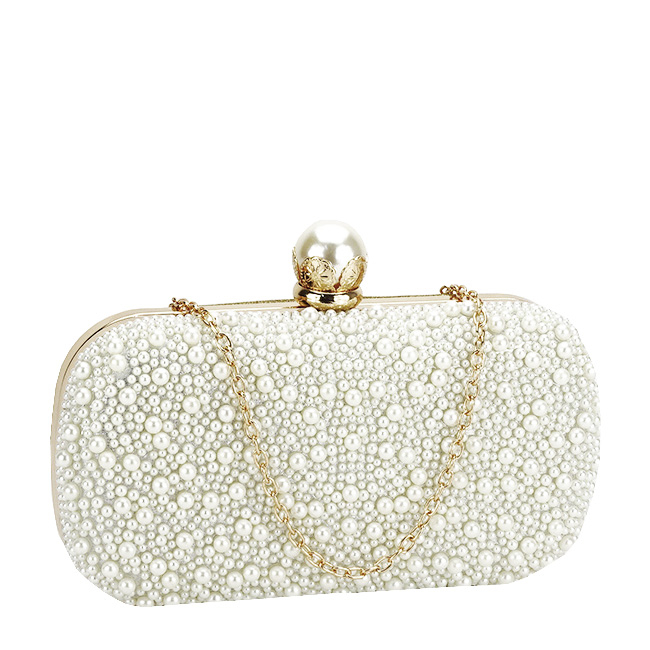Geanta clutch ivoar/auriu cu perle 1003 01 [4]